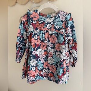 Angel Dear Kids Floral Blouse - Coral, Teal, White